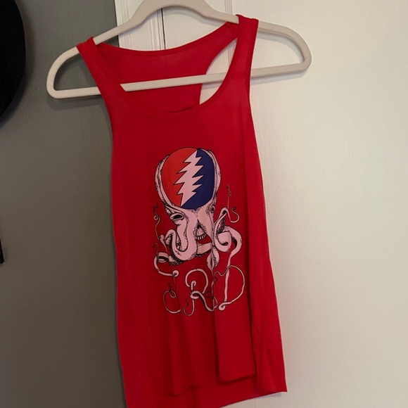 Tops - JRAD! Red Graphic Tank with Octopus and Grateful Dead logo